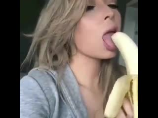 banana in mouth